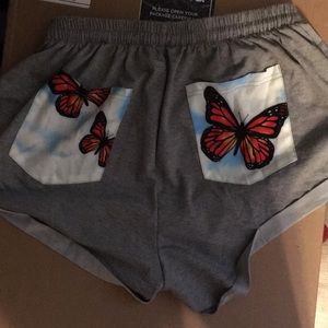 Butterfly print shorts